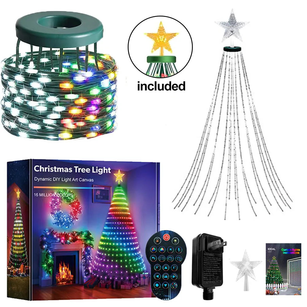 Christmas Tree Lights | 400 Led Rgbic | Dimmable Battery Star | Indoor Outdoor