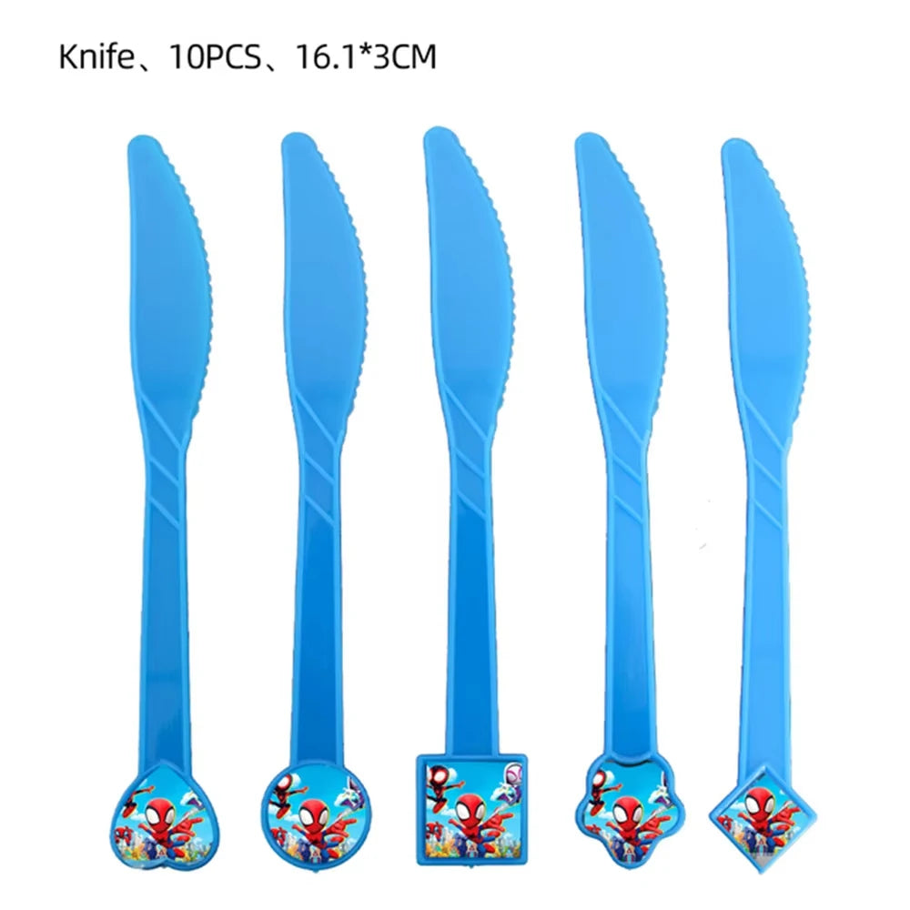 Birthday Party Supplies | Cartoon Spider Theme | Disposable Tableware