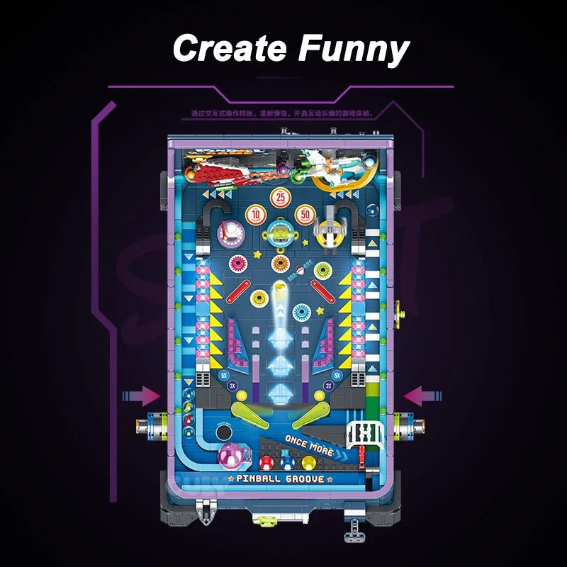 Pinball Building Block Set | 2309 Pieces | Led Light | For Adults And Teens
