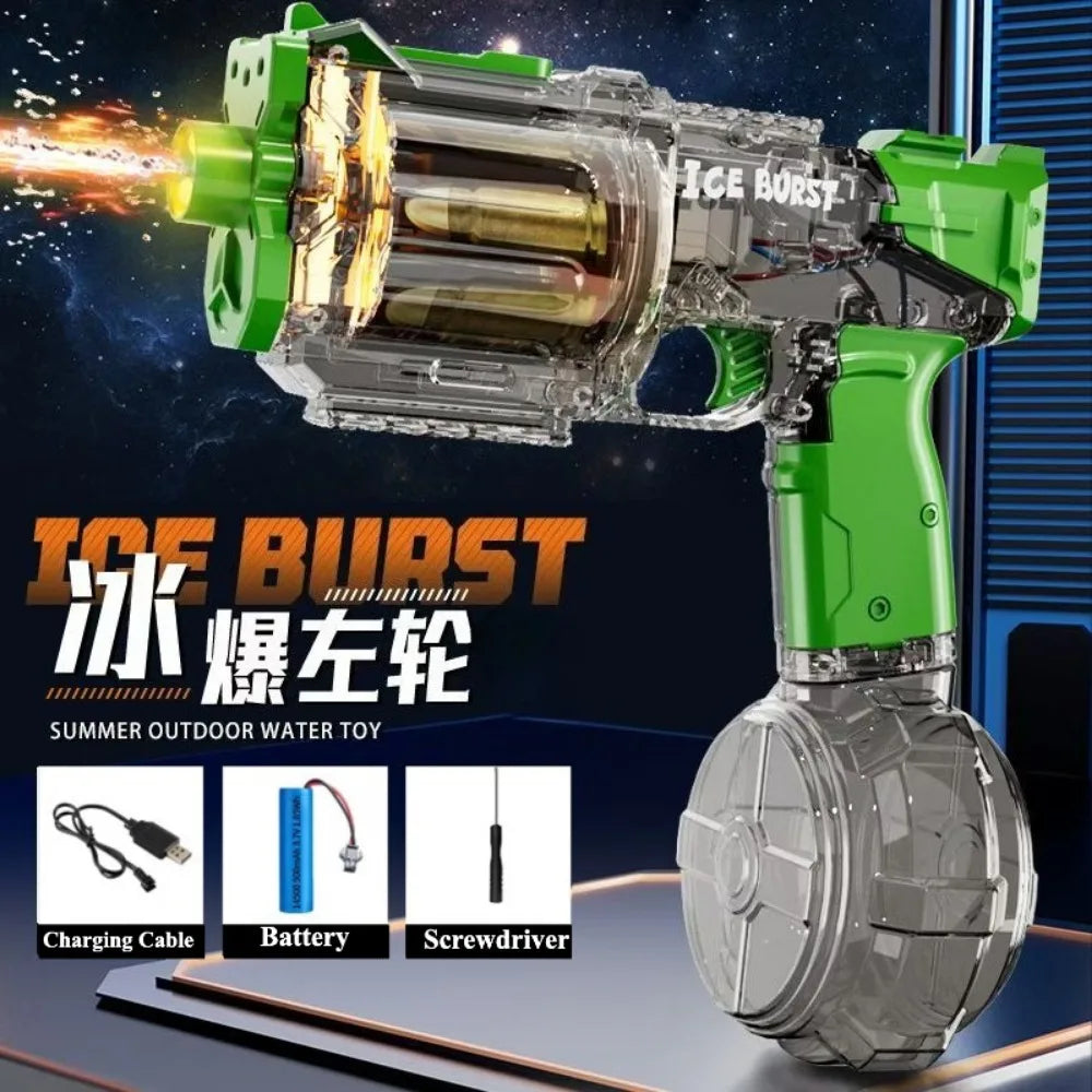 Electric Revolver Water Gun | Full Auto | Colorful Light and Sound