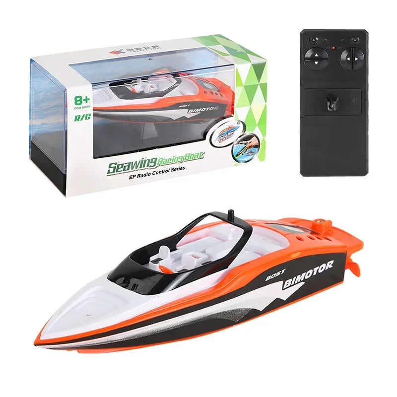 RC High-Speed RC Waterproof Motor Boat with 2.4GHz Remote Control - Mini Rechargeable Electric Sports Toy