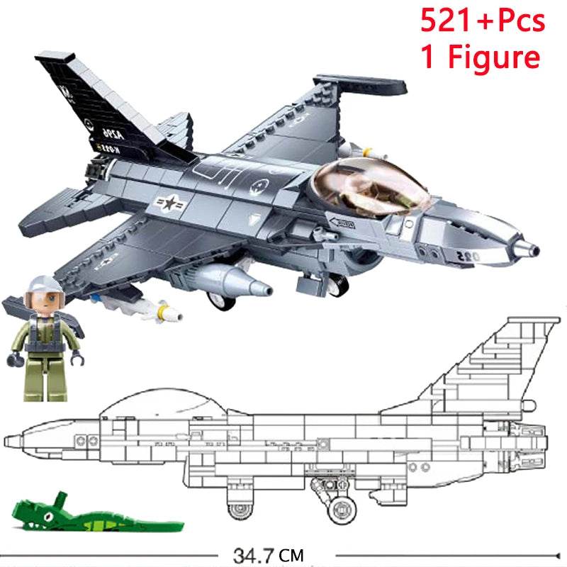 Military F/A-18E Super BumbleBee Fighter Plane Building Blocks - ToylandEU