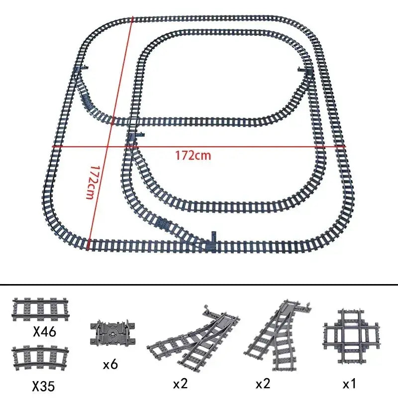 Lego Compatible Flexible Train Tracks Building Set For Kids - ToylandEU