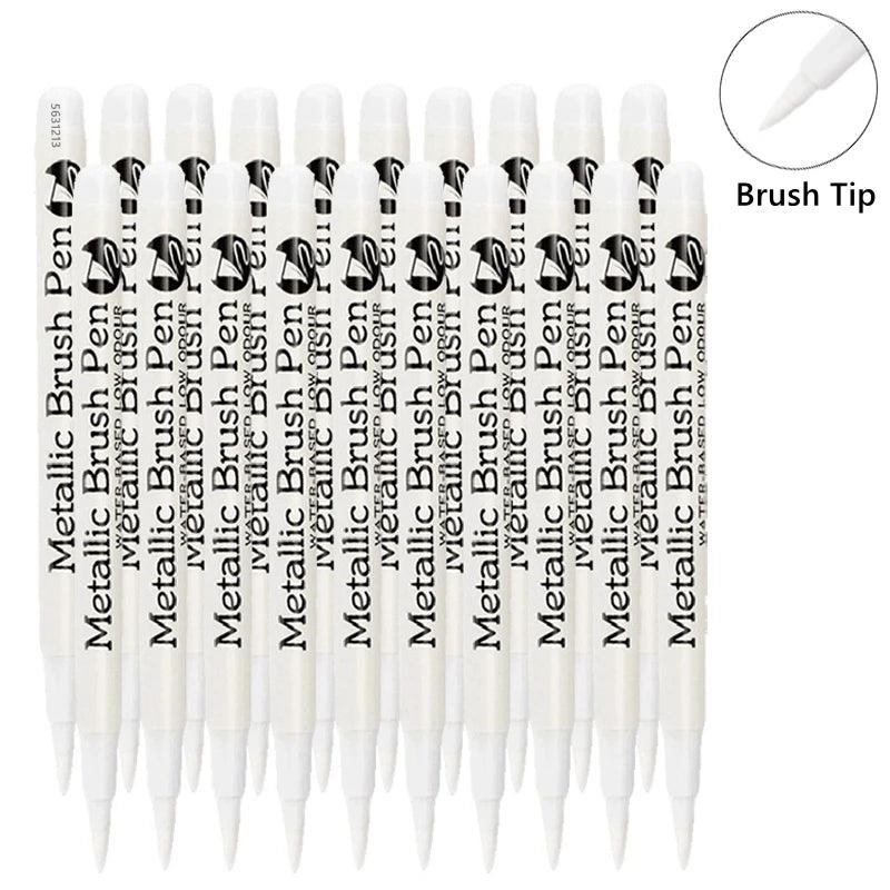 Metallic Paint Pens | Brush Tip Nib | Non Erasable Ink | 1 To 50 Pack
