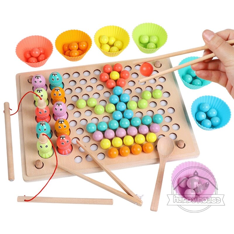 Montessori Math Fishing Wooden Toy Board for Educational Learning, Ages 1-3 - Toyland EU