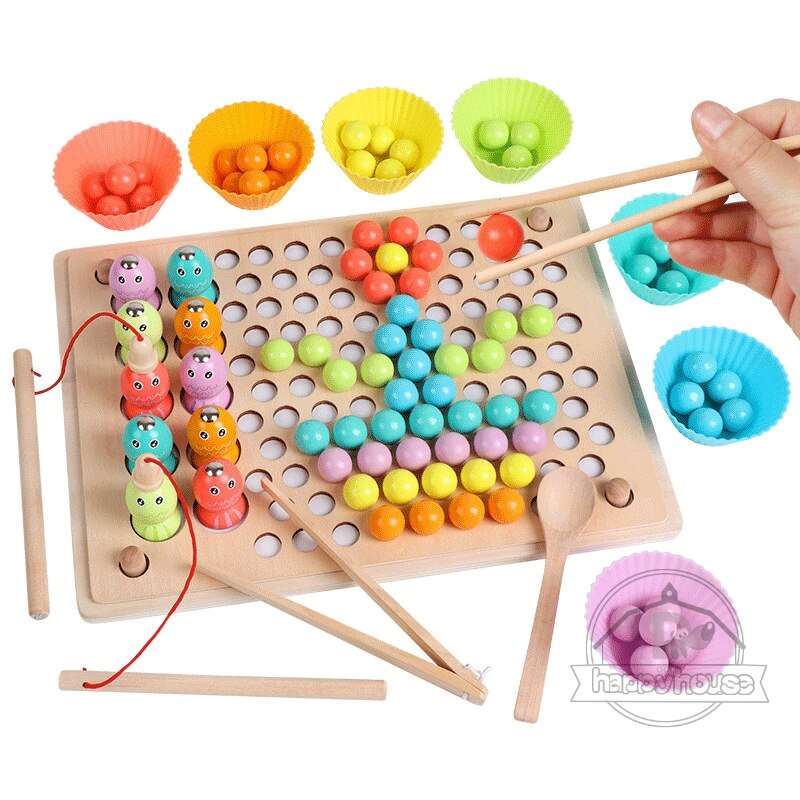 "Montessori Math Fishing Wooden Toy Board for Educational Learning, Ages 1-3" Toyland EU