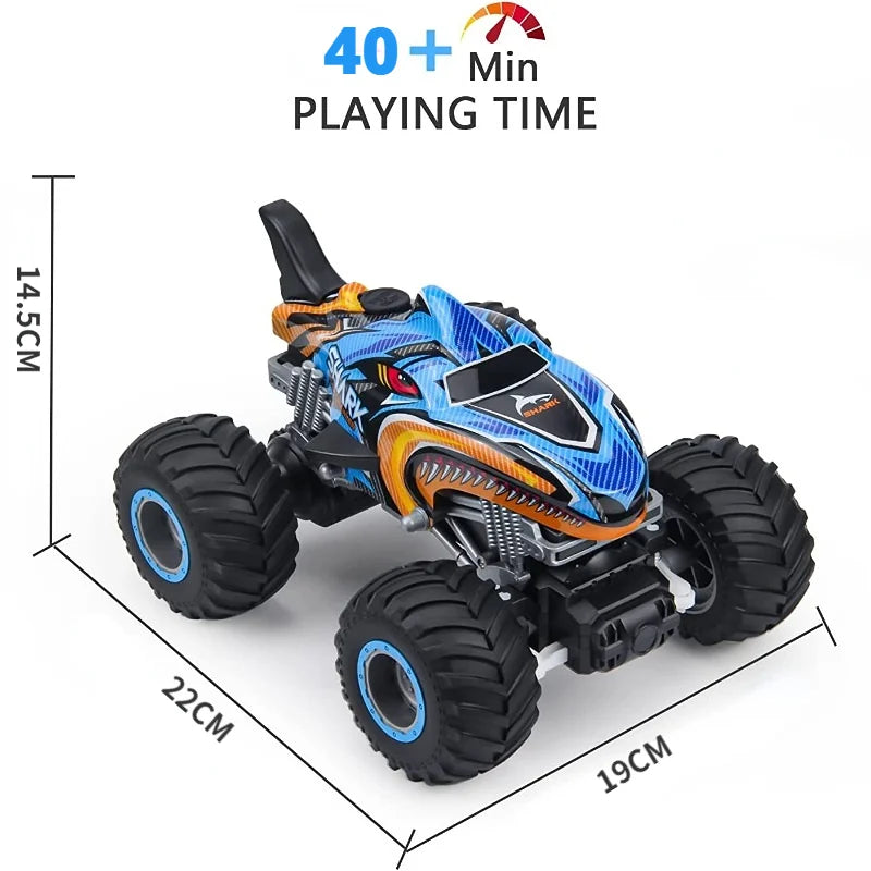 Dinosaur Mountain Track Car with Remote Control and Light Sound Spray - Educational Toy for Kids