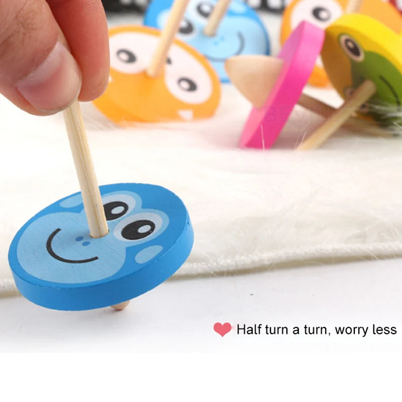 Wooden  Animal Spinning Top Set of 10 - Classic Toys for Children and Adults - ToylandEU