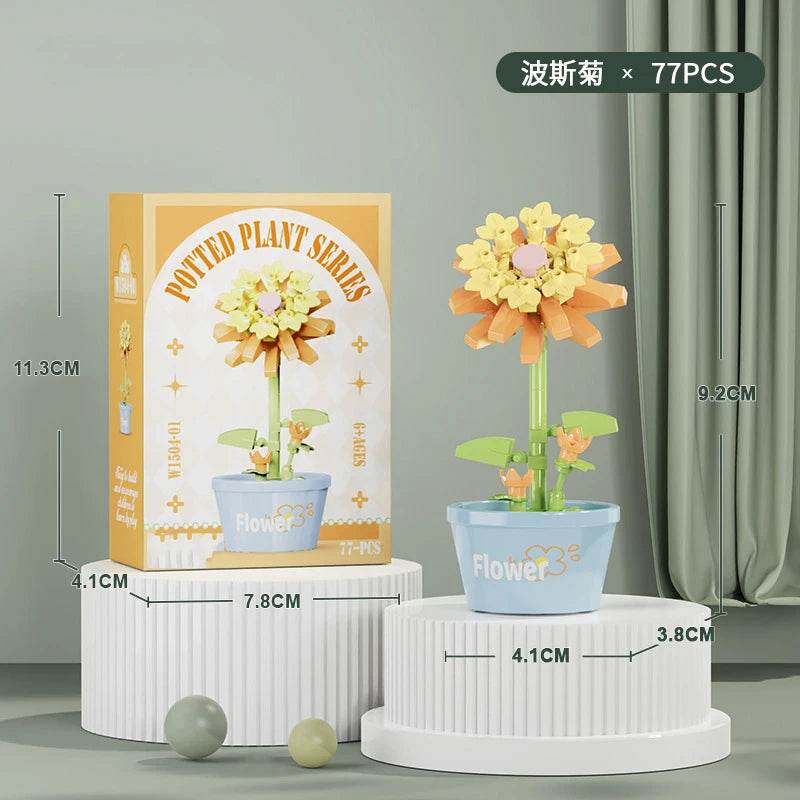 Premium Building Block Kit Flower Bouquet 3D DIY Home Decor - ToylandEU