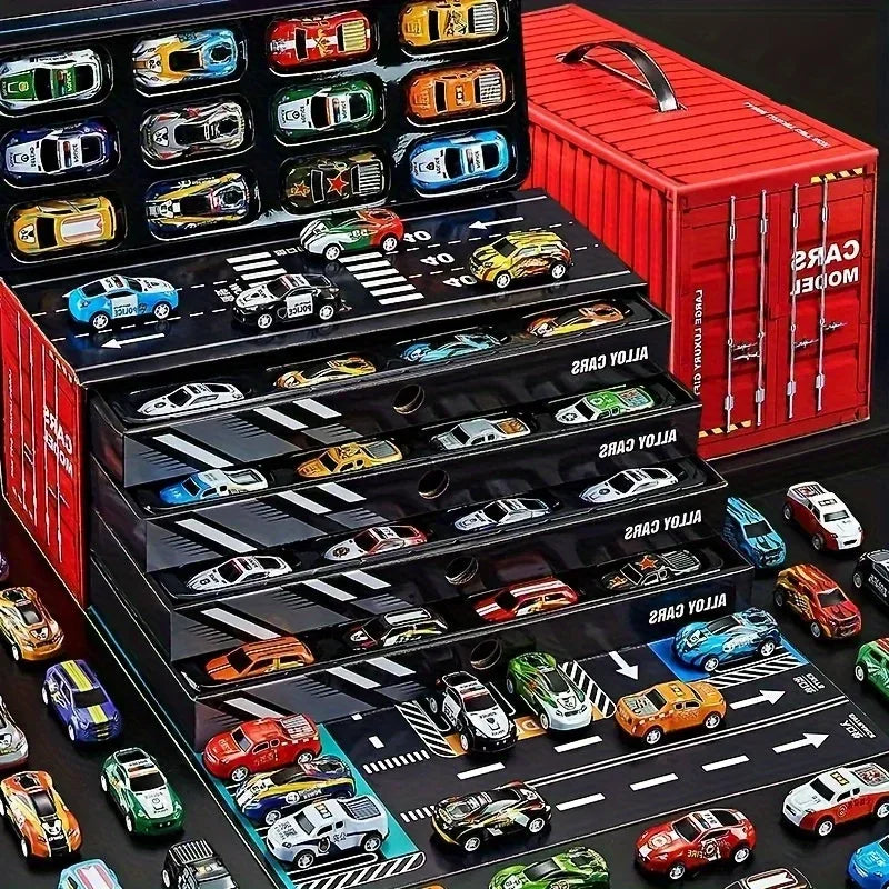 Diecast Racing Car Set Collector Edition With Track And Garage - ToylandEU