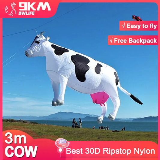 3m Cow Kite Line Laundry Pendant Soft Inflatable Show Kite