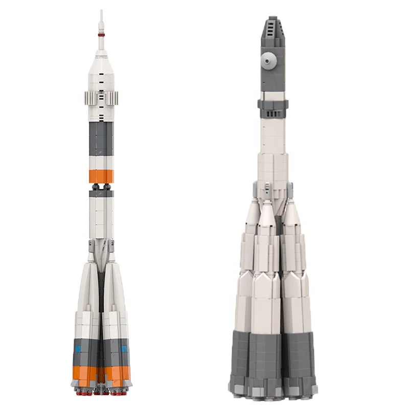 Building Block Kit: MOC Vostok Rocket Family Soviet R-7 1:110 Scale - ToylandEU