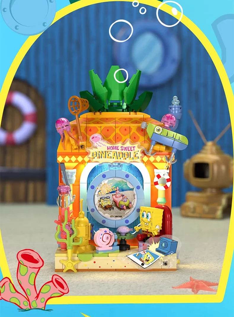 Spongebob Cartoon Krusty Krab Restaurant Building Blocks Toy - ToylandEU