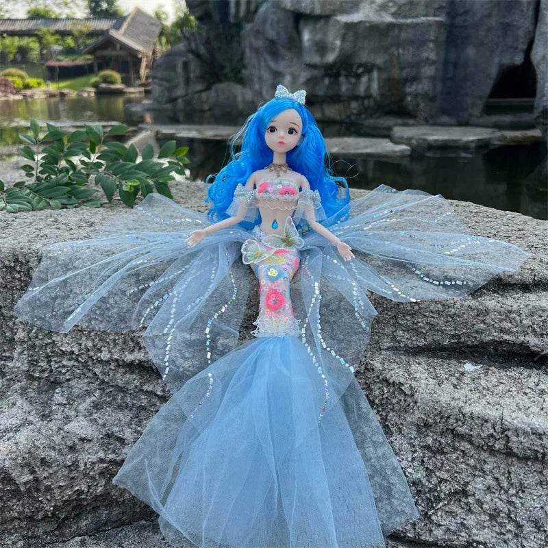 45cm Mermaid Doll Girl Toy Blue Eyes Princess Wedding Dress - ToylandEU