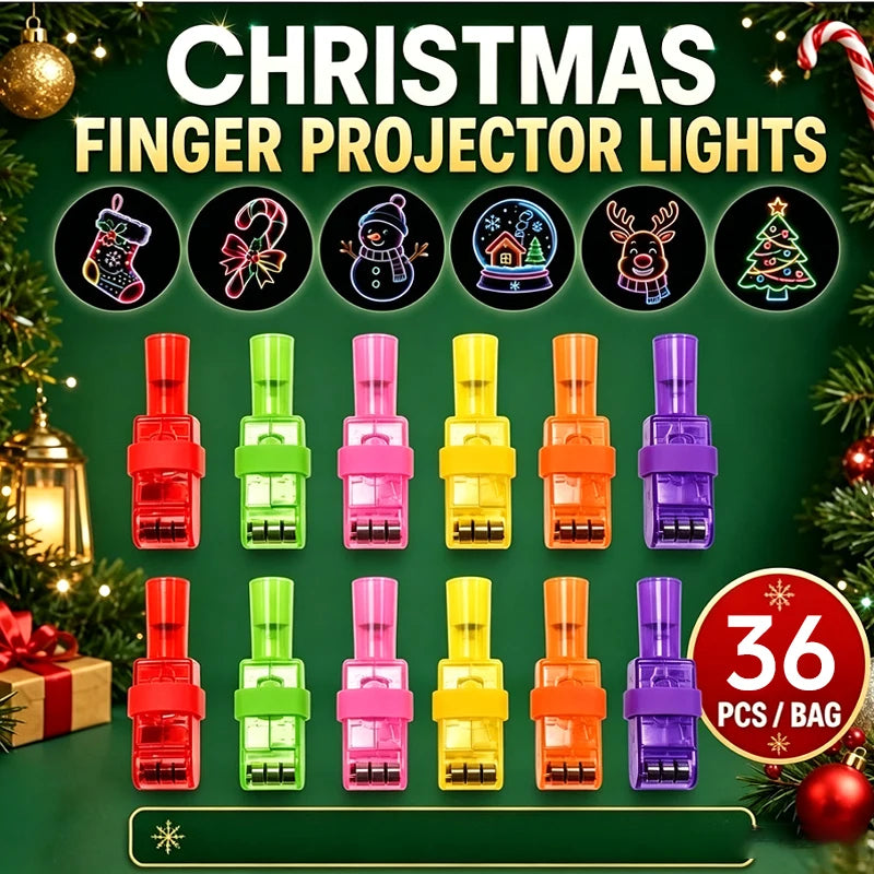 LED Finger Projector Lights | Glow In Dark | Plastic Body | 12-48 Pack