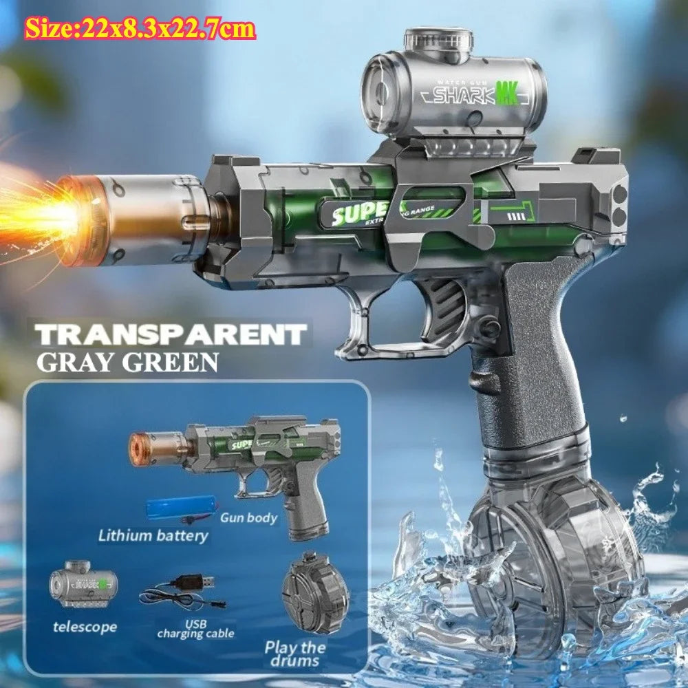 Water Gun | Electric Continuous Shooting | Light Up Blaster | 15m Range
