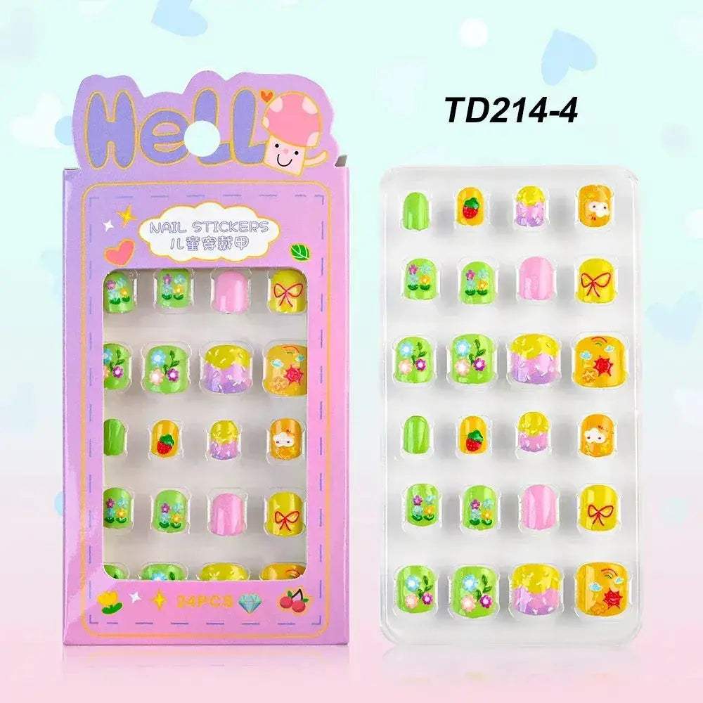 Kids Cartoon Nail Tips Set Full Coverage Colorful False Nails - ToylandEU