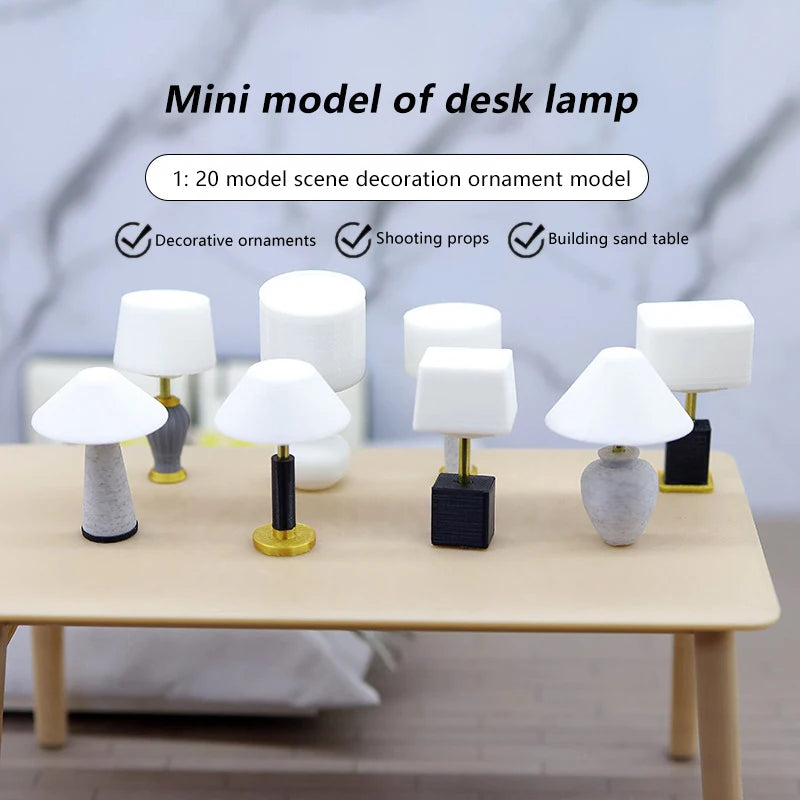 Miniature Desk Lamp | 1:20 Scale Model | Plastic Design | Single Unit Mini Toy
