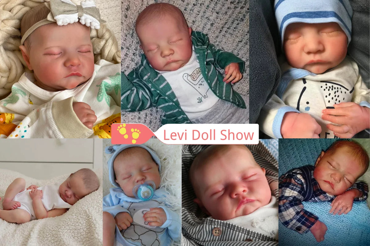 Levi Reborn Baby Doll - 46CM Vinyl Silicone Mixed Material Finished Art Collection Toy