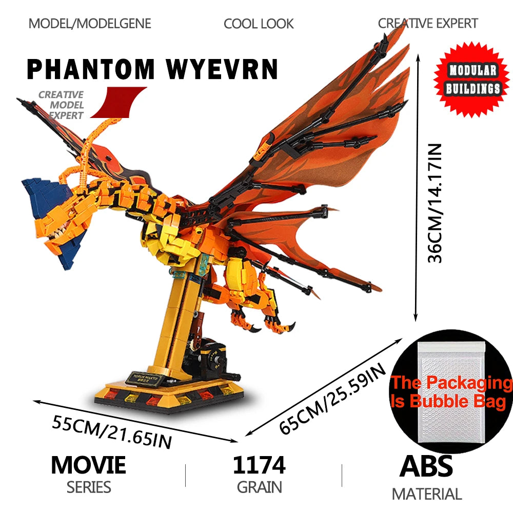 Building Blocks Set | 1174 Pieces | Lego Compatible | Ice Dragon Model