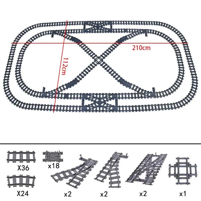 Train Track Building Blocks | Compatible With LEGO | Bridge Cross Track | Cross Track Set