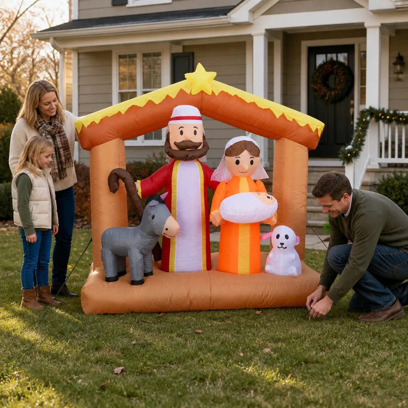 Inflatable Nativity Scene | 6 Ft Led | Outdoor Holiday Decor