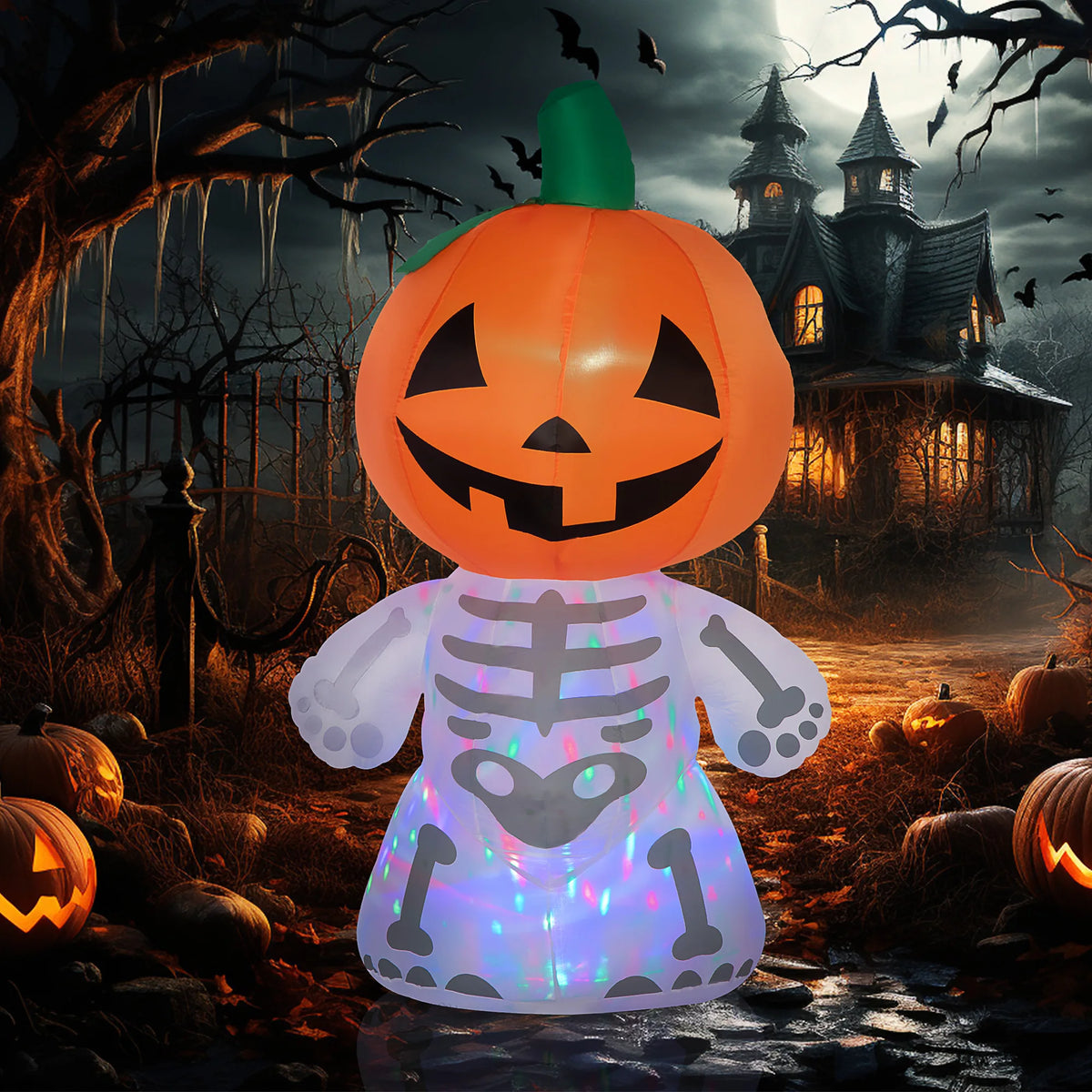 Inflatable Pumpkin Man | 6 Foot | Led Lights | Halloween Outdoor