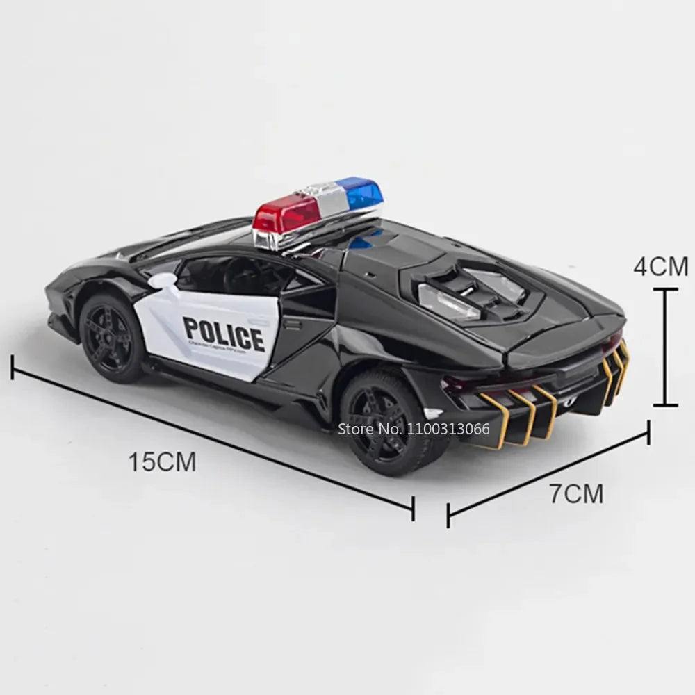 1/32 Scale Lamborghini LP770-4 Police Car Model with Sound and Light