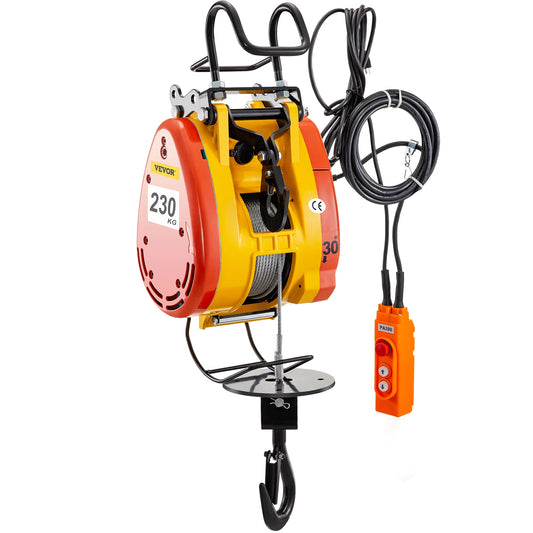 VEVOR 507lbs Electric Chain Hoist with 98ft Rope & Remote Control