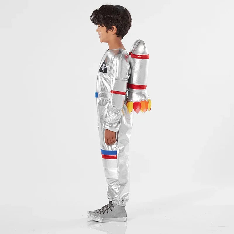 Cosmic Adventure Silver Astronaut Costume for Boys - Halloween Gear