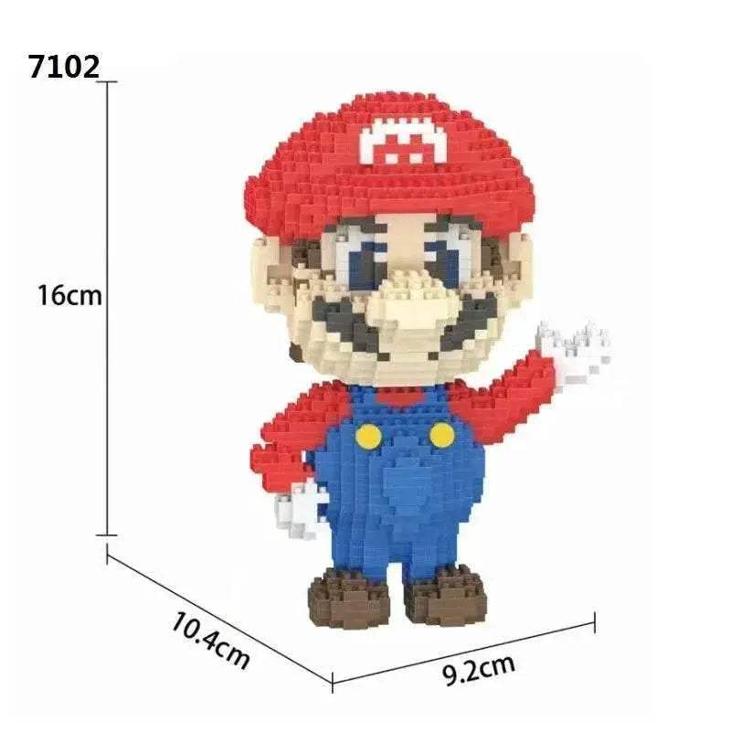 New Anime Mini Blocks Cute Cartoon Peach Luigi Building Bricks Toys for Children Present Bowser Valentine Girls Boy Juguetes - ToylandEU