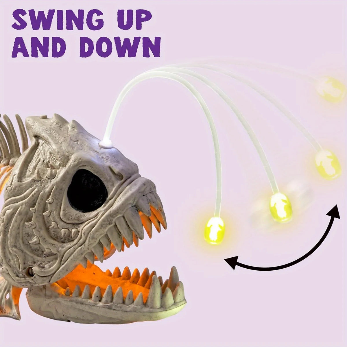 Halloween Skeleton Fish | Led Eyes | Weather Resistant | 10 Inch