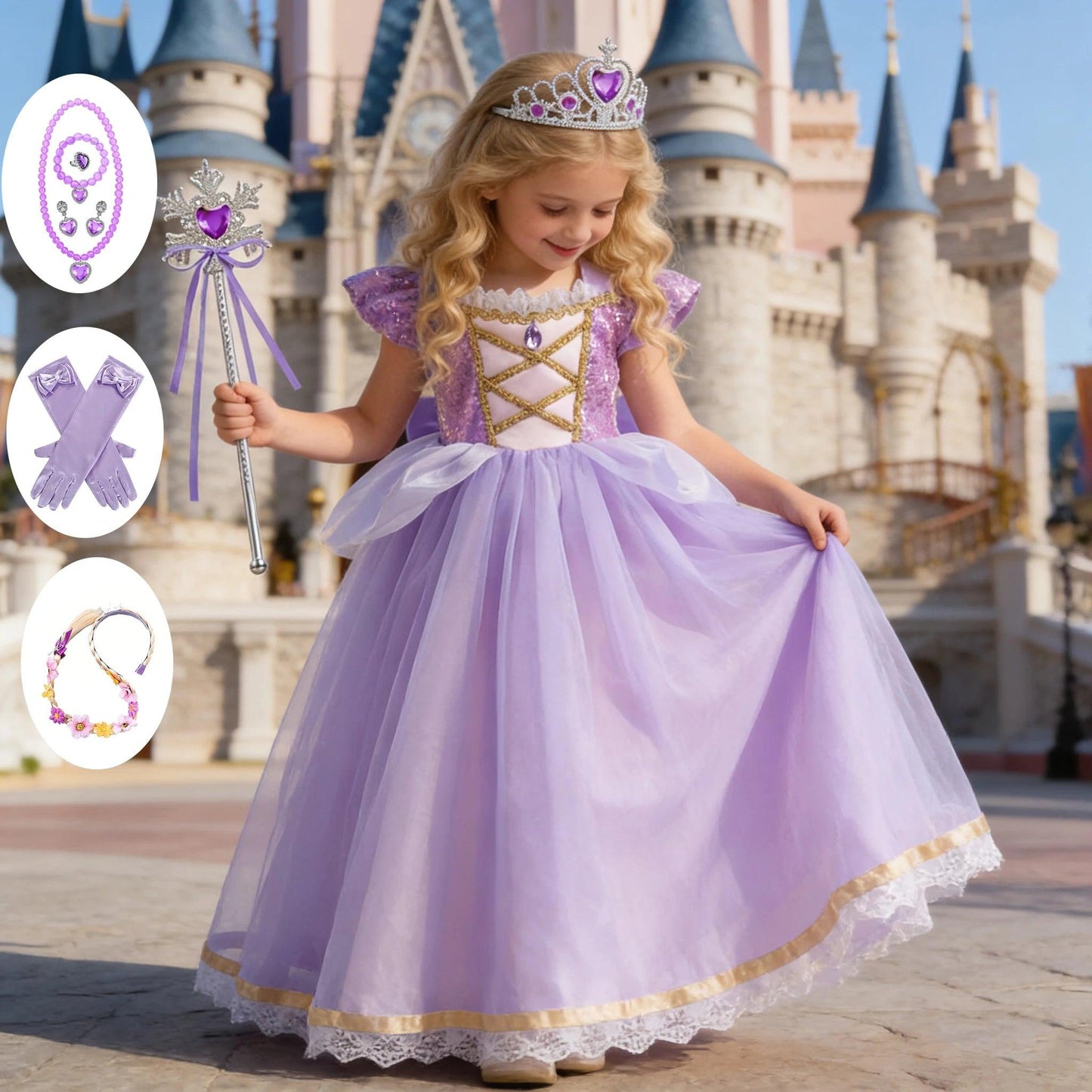 Girls Princess Dress | Purple Ball Gown | Toylandeu™