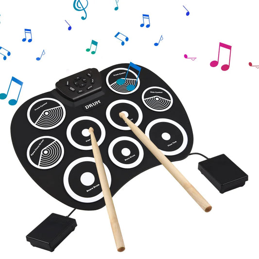 Portable 9 Pad Electronic Drum Set With MIDI Interface