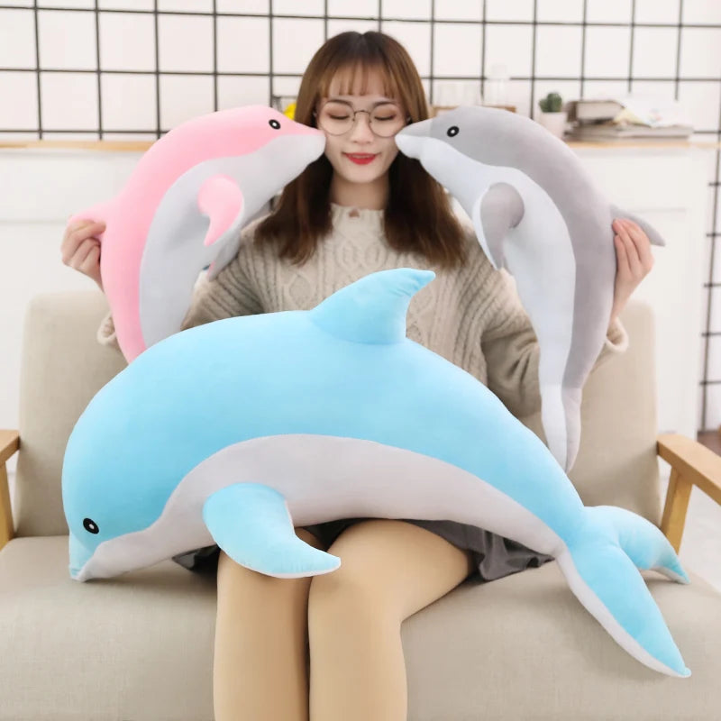 Giant Pink Dolphin Plush Toy - Soft Stuffed Sea Animal in Various Sizes - ToylandEU