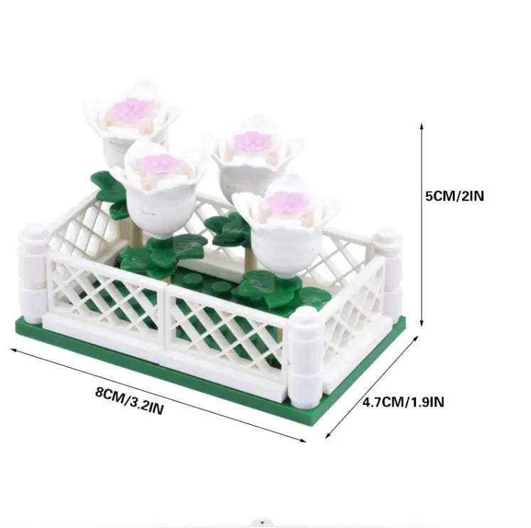 MOC City Plant Building Blocks Accessories Flower Leaves Prickly Shrubs Pine Green Grass Clover Orange Tree Mini DIY Toys F026 - ToylandEU