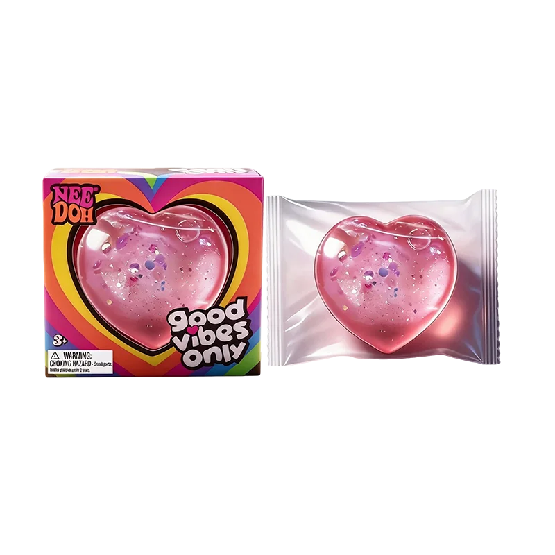 Heart Squeeze Toy | Glitter Heart Shape | Stress Relief Fidget | For Adults
