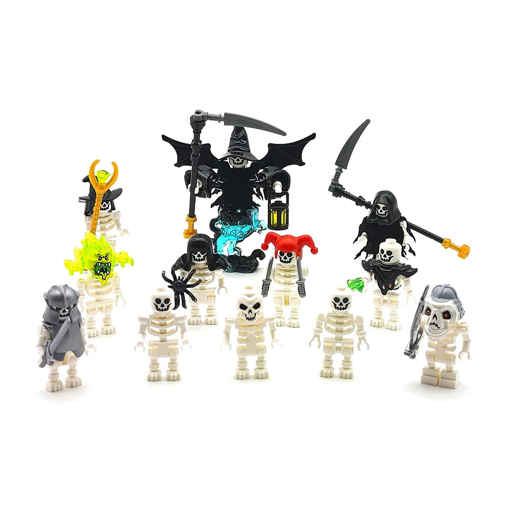 Building Block Mini Figures | Lego Compatible Pieces | Skeletal Holiday Set