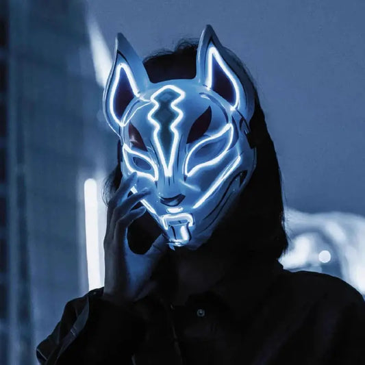 Hot Sale Anime Mask Halloween Cosplay Fox Masks Neon Light up Masks LED Luminous Mask Glow In The Dark Carnival Party Supplies - ToylandEU