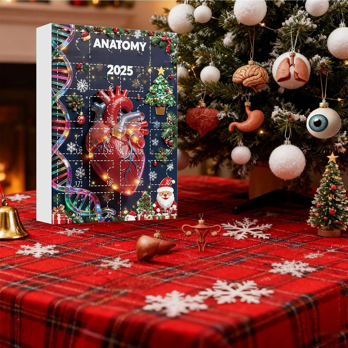 Advent Calendar | 24 Day Human Organ Figurines | 2D Anatomy Countdown | Gift For Medical Students