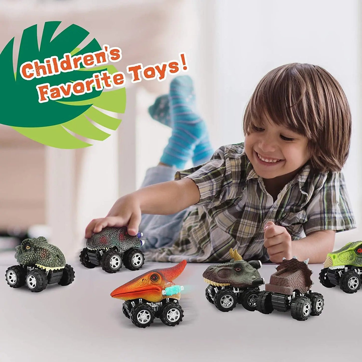 Dinosaur Toys Pull Back Cars Mini Monster Truck Car Toy Set for Kids - ToylandEU