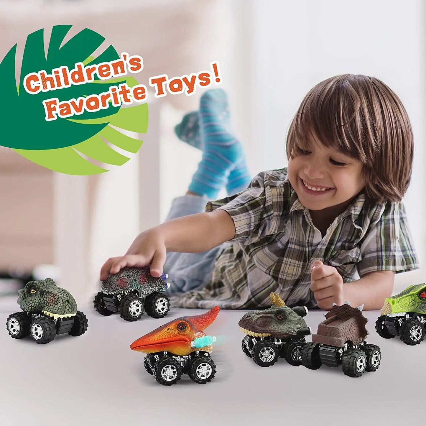 Dinosaur Toys Pull Back Cars Mini Monster Truck Car Toy Set for Kids Toyland EU