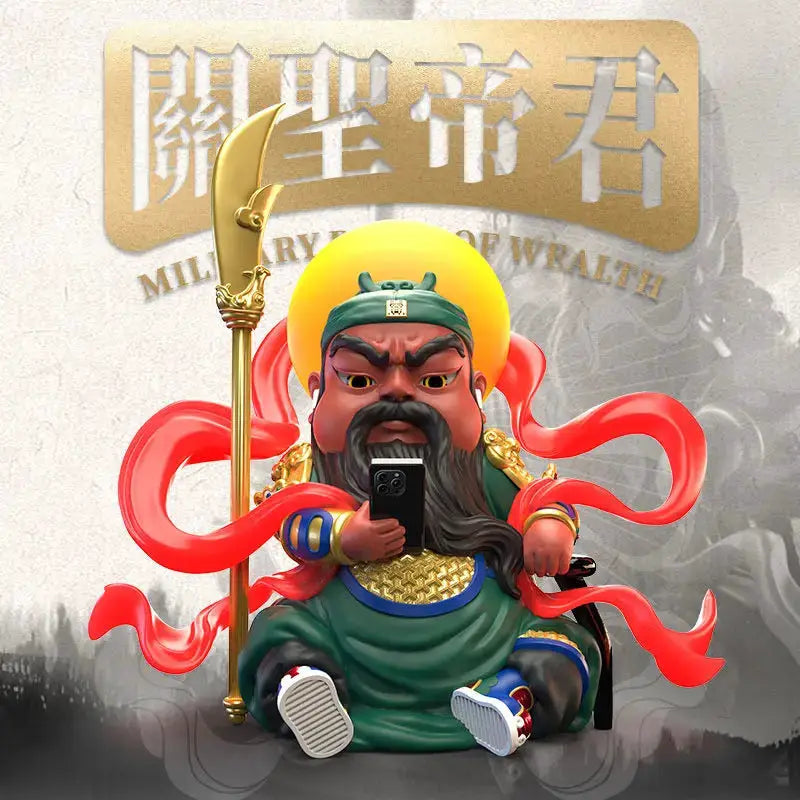 Creative Guan Yu God Wealth Statue Guan Gong Feng Shui Figurine Resin Desk Ornament Luck Prosperity Chinese Traditional Gift - ToylandEU