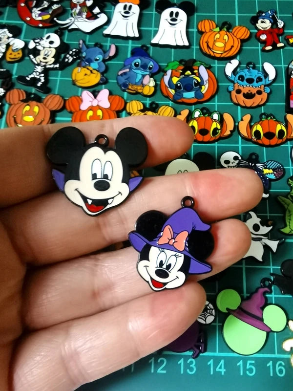 Halloween Pendant Charms | Metal | Keychain DIY | 10 Pieces