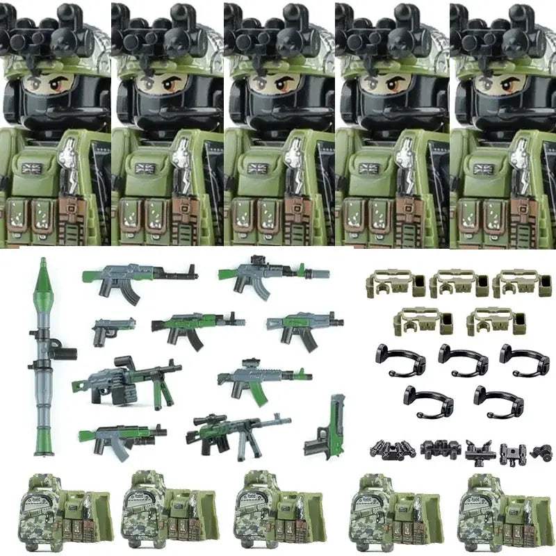 Military Special Forces MOC Building Block German KSK Special Forces Soldier Figure SWAT Army Gun Waffen Vest Backpack Brick Toy - ToylandEU