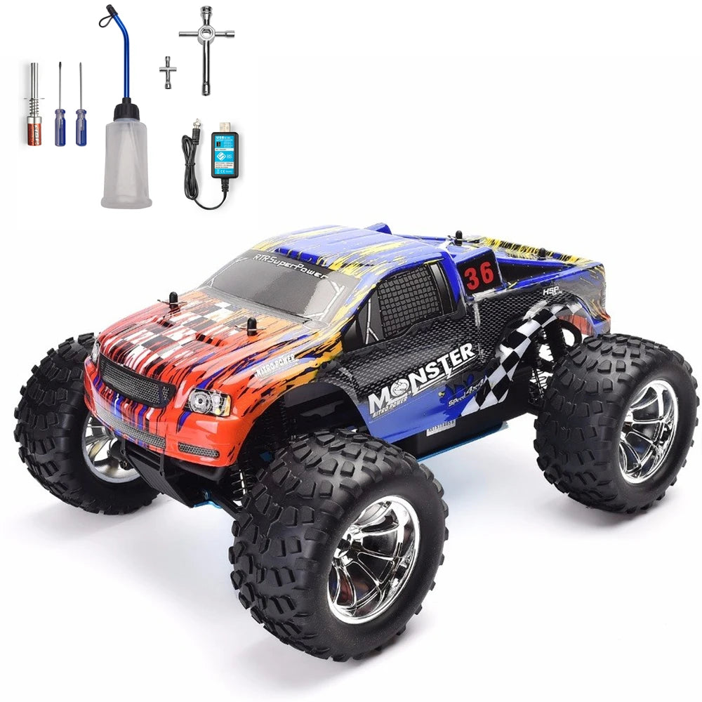 Nitro-Powered 1:10 Scale 4WD Off-Road RC Monster Truck Adventure