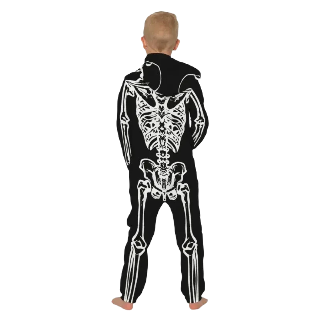 Playful Skeleton Spandex Romper for Kids - Perfect Halloween Costume!