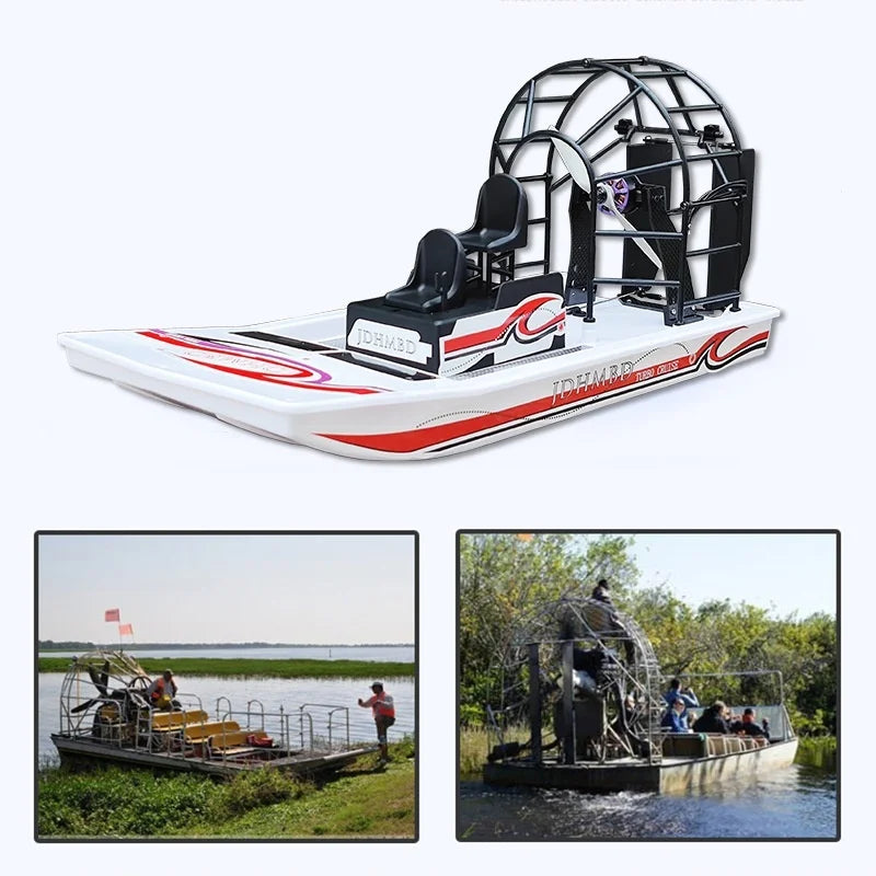 RC 1:13 Scale RC Amphibious Rescue Electric Boat - DIY Remote Control Hovercraft Toy for Outdoor Fun