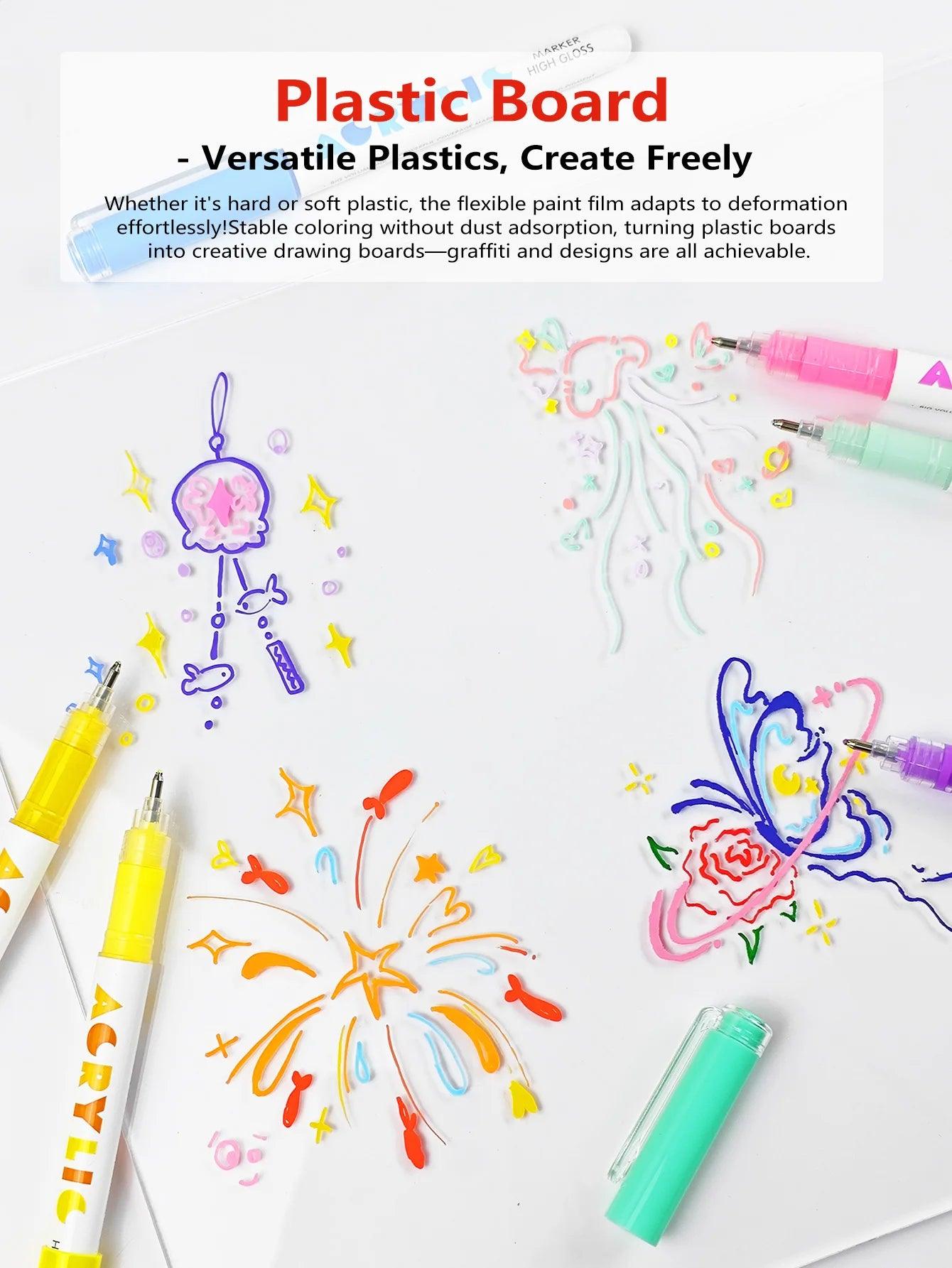 Acrylic Markers | 12pk Fine Tip | Toylandeu™