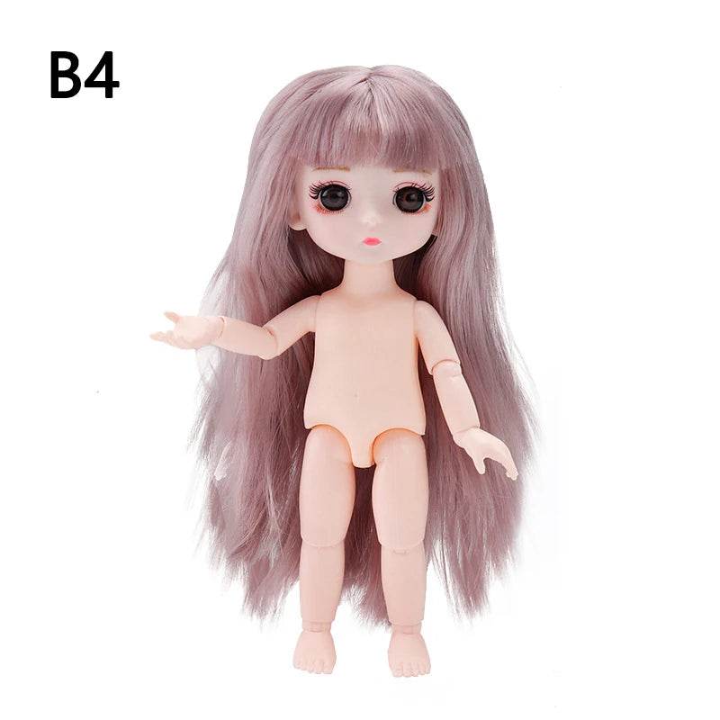 16 Cm Bjd Doll Body 1/8 With Head Shoes 13 Joints DIY Toy - ToylandEU